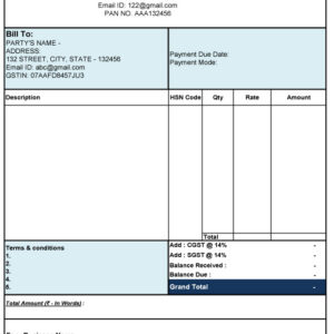 Dukan ka Bill Book | Cdr File