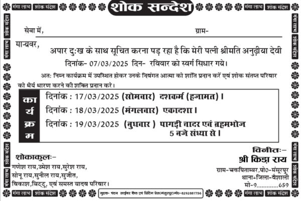 Shok Sandesh Card Ganga Labh Desing CRD File